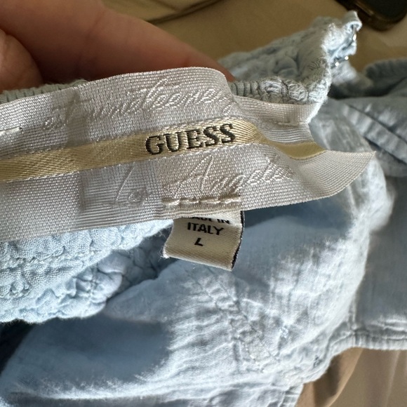 Guess Serafina Eyelet Maxi Dress Blue Size L - Picture 7 of 7